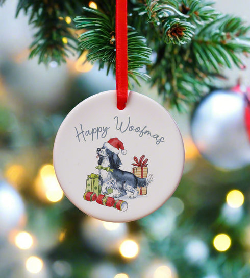 Sprocker Black & White Ceramic Circle Decoration